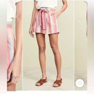 Moon River Linen Blend Pleated Shorts